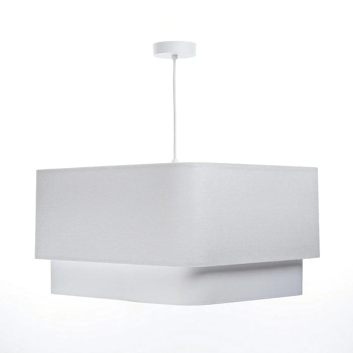 Suspension en tissu blanc, forme enveloppante et graphique