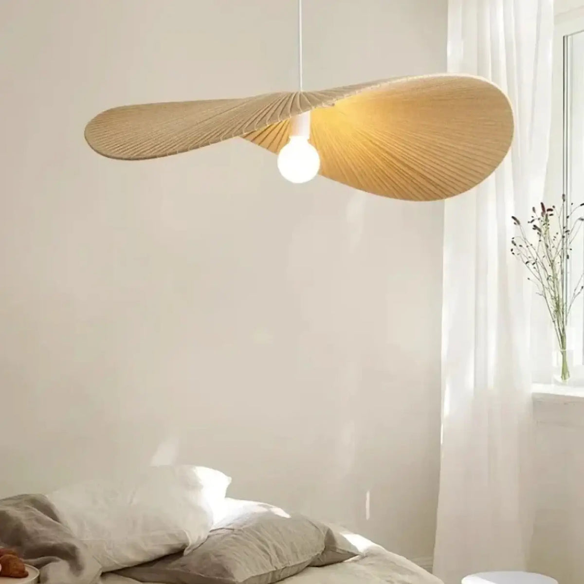 Suspension organique ondulée, blanc ou beige, tailles S et M, beige