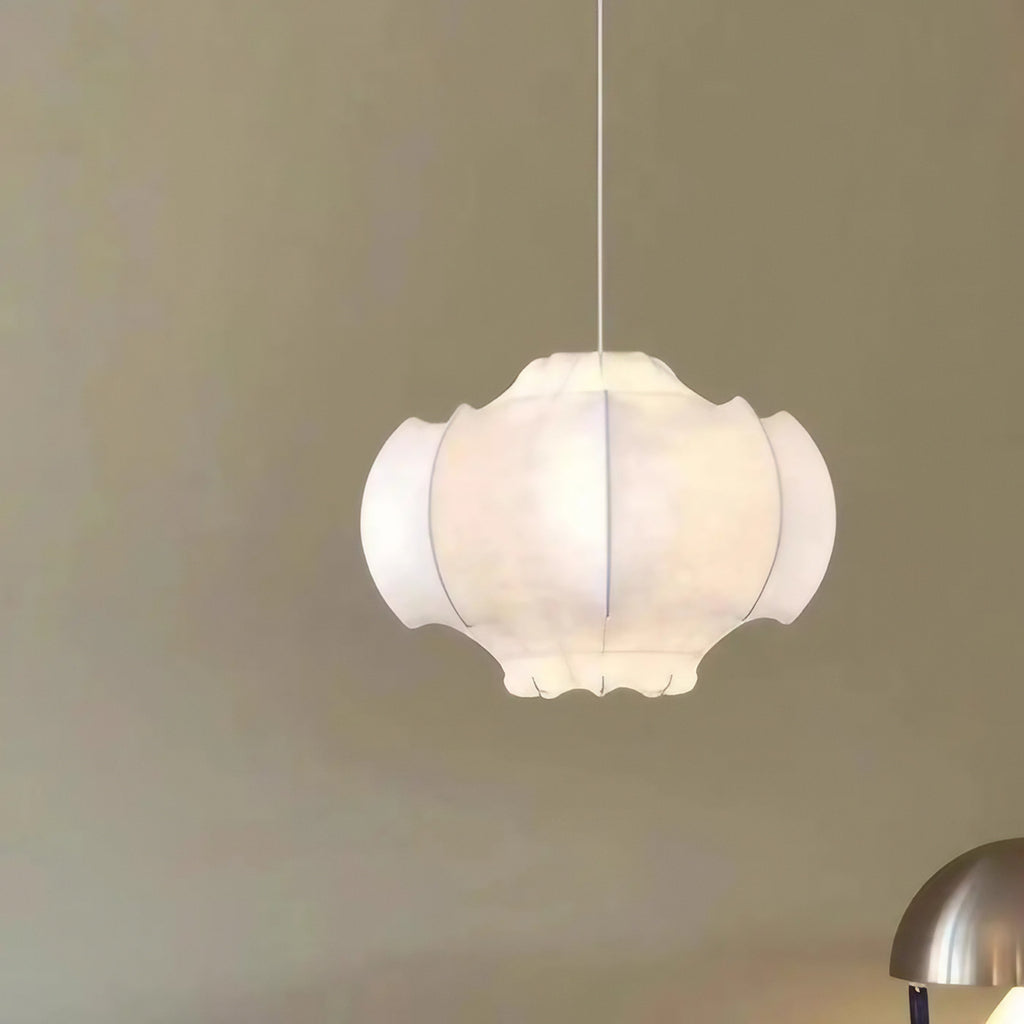 Suspension blanche aux courbes organiques, quatre tailles