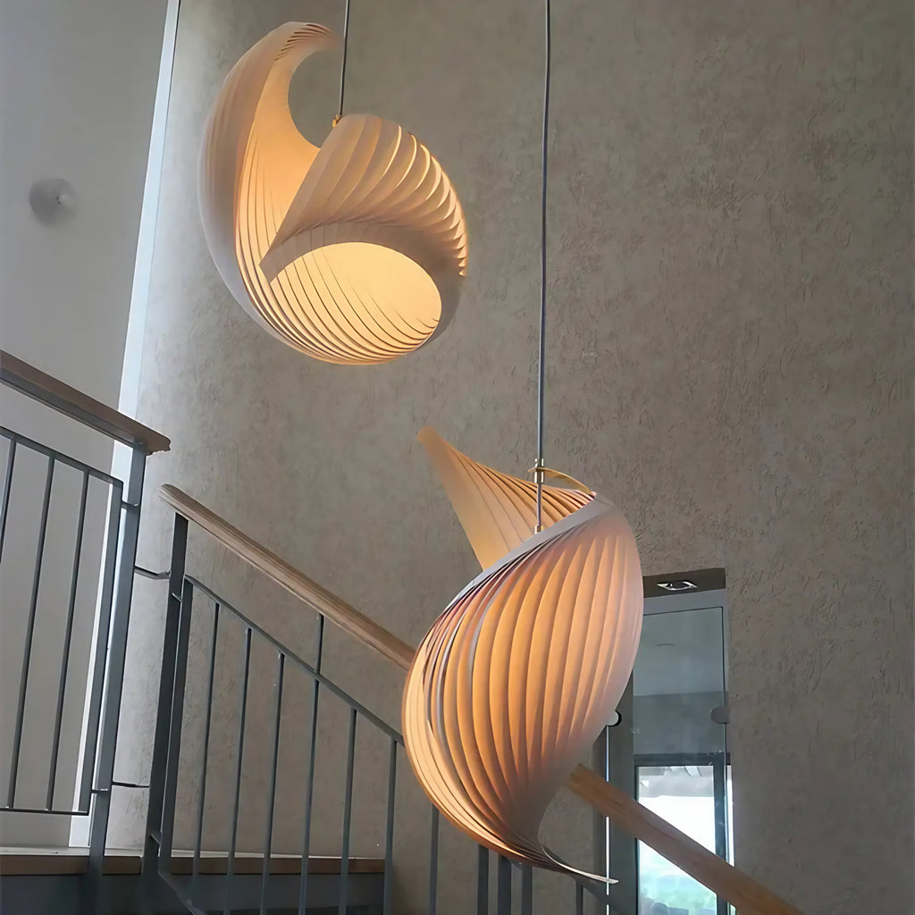 Suspension blanche aux formes organiques, de 1 à 5 lampes