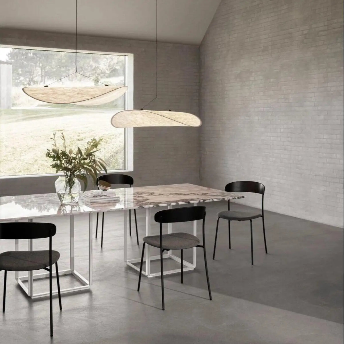 Suspension blanche scandinave, trois tailles S, M et L