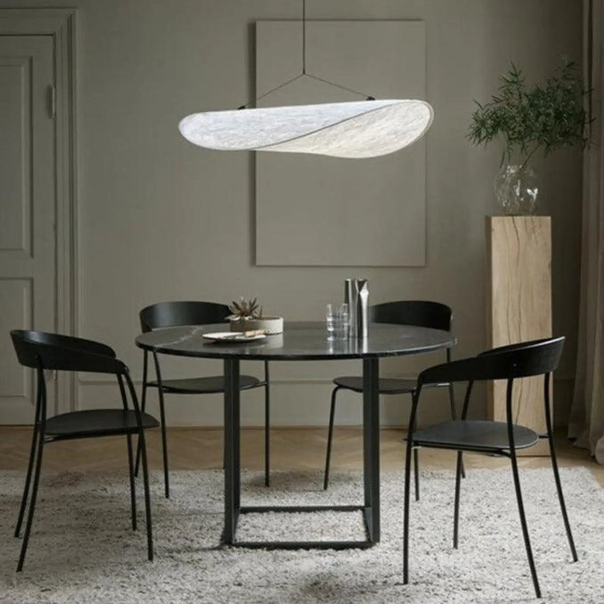 Suspension blanche scandinave, trois tailles S, M et L