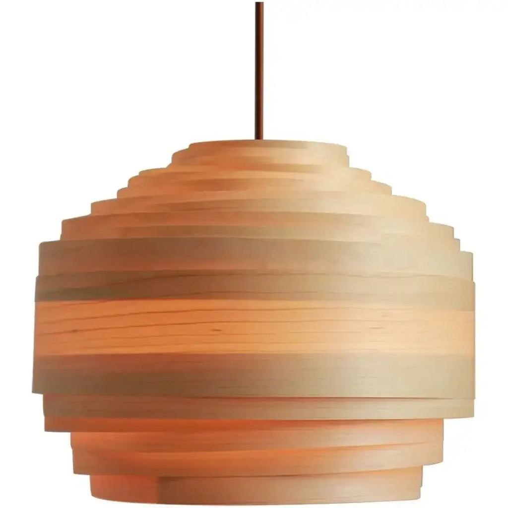 Suspension en bois à lumière douce et tamisée