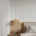 Suspension abat-jour en bois clair, beige ou marron, deux tailles, beige