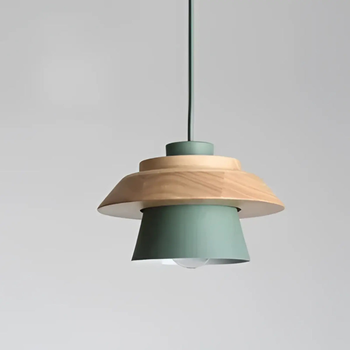 Suspension scandinave en bois et couleur, cinq coloris, vert