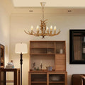 Suspension bois de cerf avec ampoules façon bougie