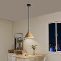 Suspension cône en bois massif au style nordique, 2 coloris, beige
