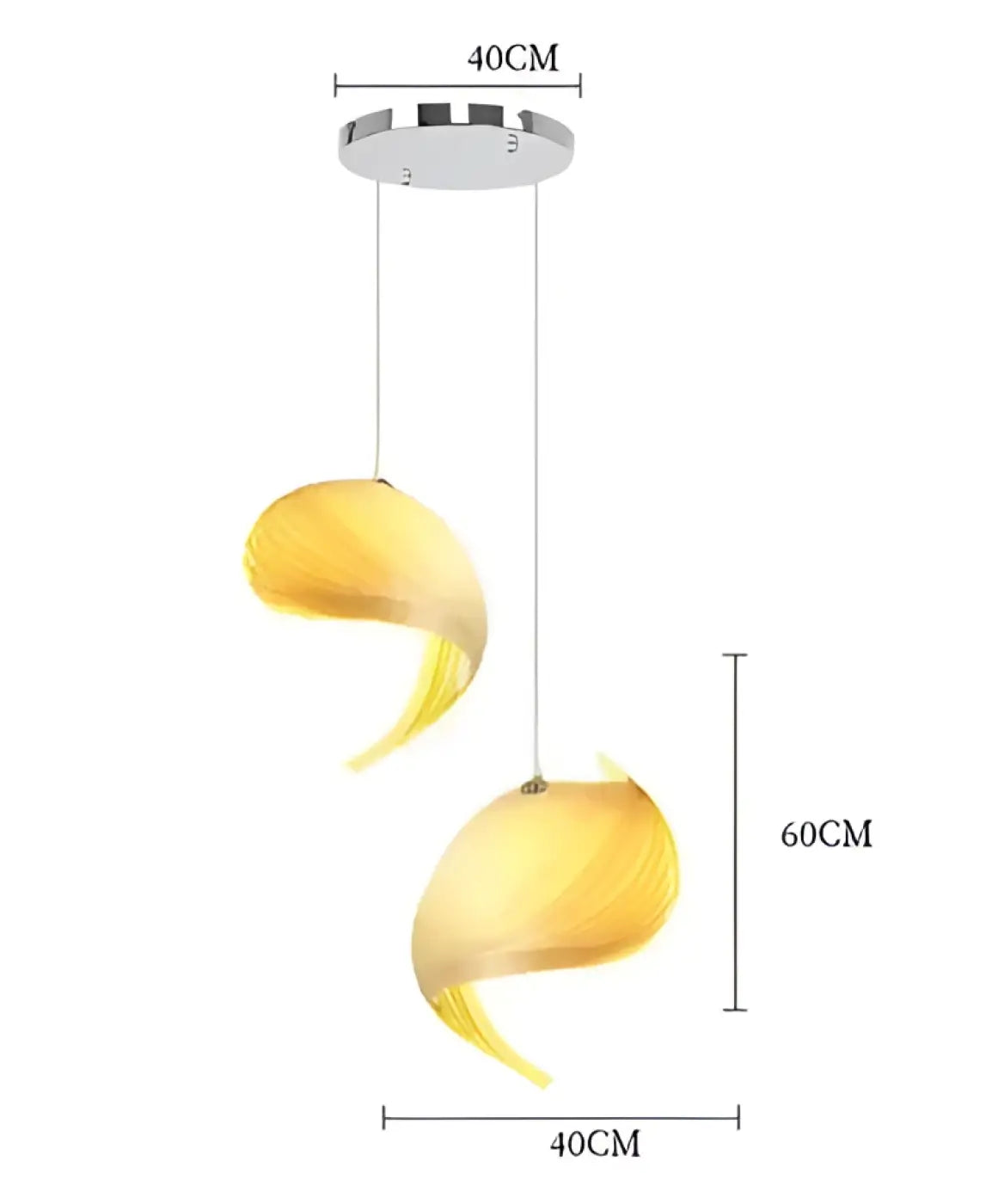 Suspension en bois à forme torsadée, quatre tailles S à XL
