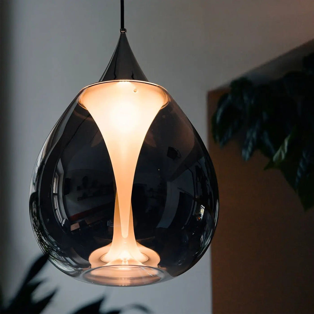 Suspension double disque en verre soufflé, 4 tailles, G9