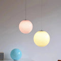 Suspension boule en verre, bleu, beige ou rose, tailles S et M, bleu