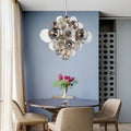 Suspension boule en verre soufflé teinté noir, tailles S, M, L