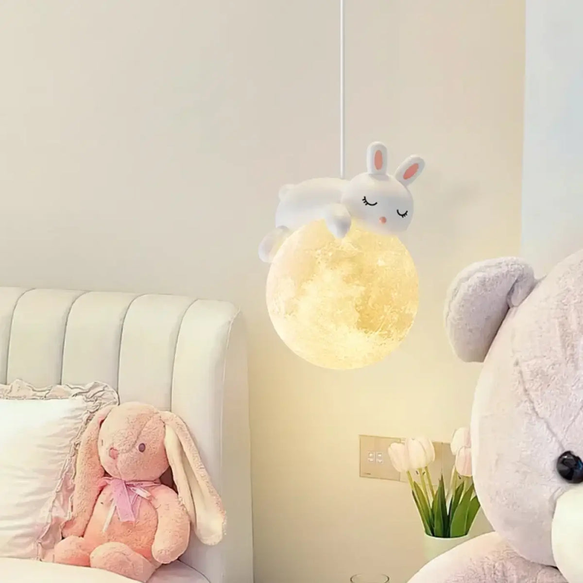 Suspension boules LED à motif animal pour chambre d'enfant