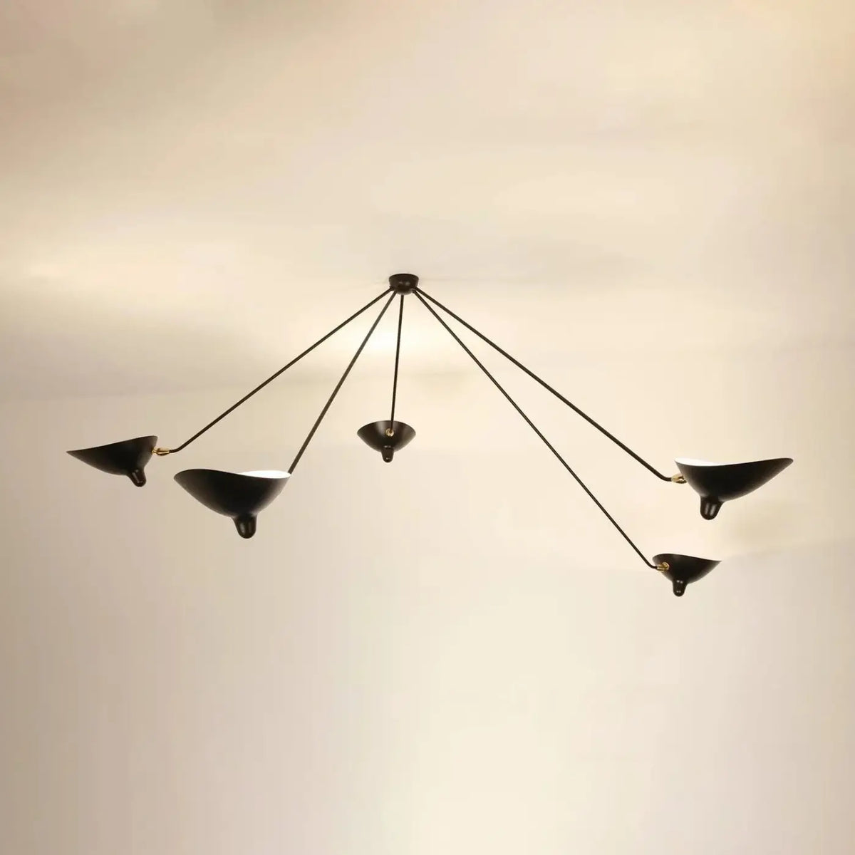 Suspension noire à bras orientables, style atelier, taille S ou M