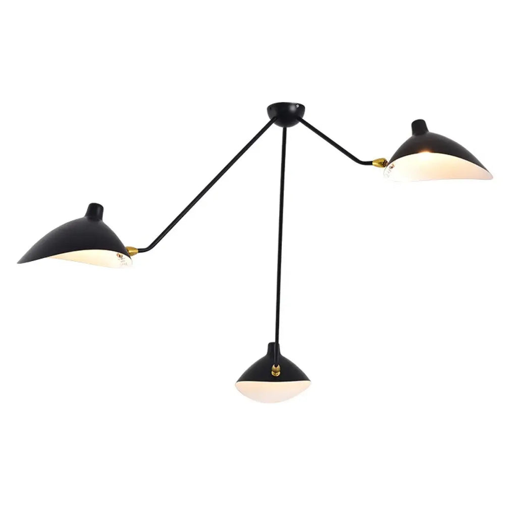 Suspension noire à bras orientables, style atelier, taille S ou M