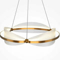 Suspension LED anneau finition laiton et acrylique texturé, 60 cm