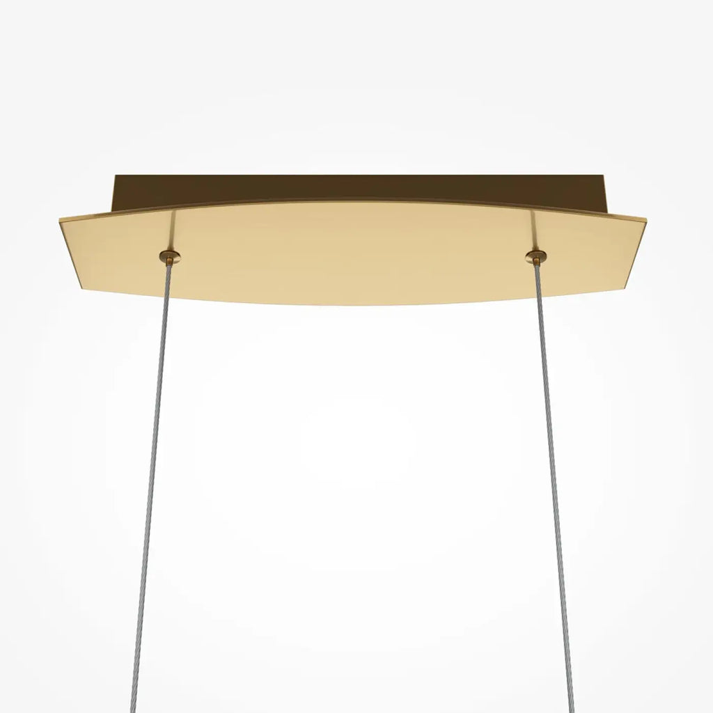 Suspension LED linéaire finition laiton et acrylique, 103 cm