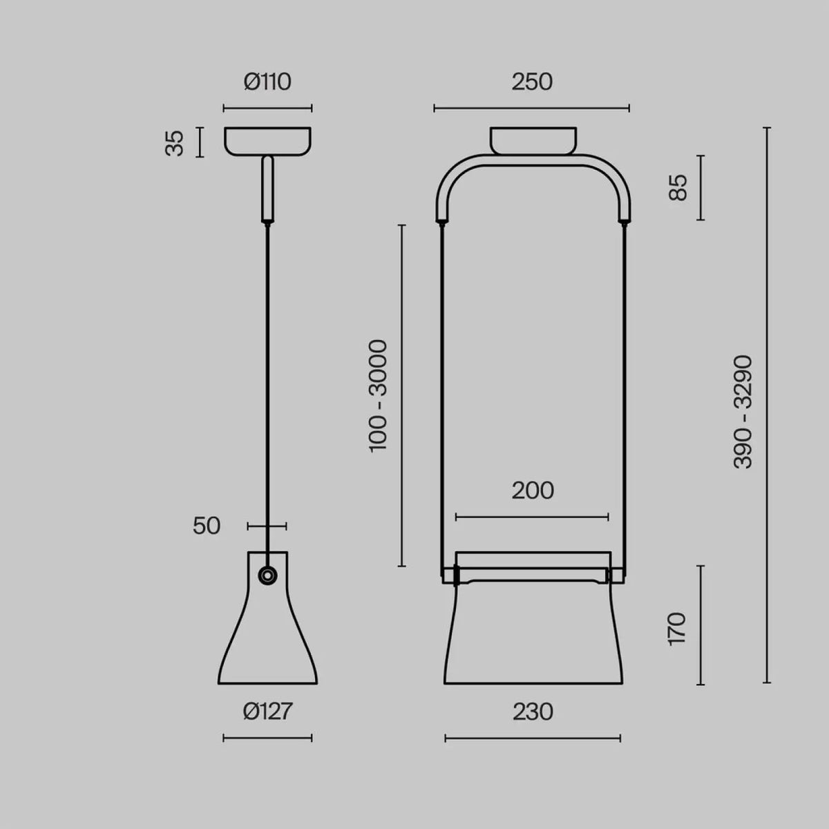 Suspension LED monture finition laiton et abat-jour en verre clair