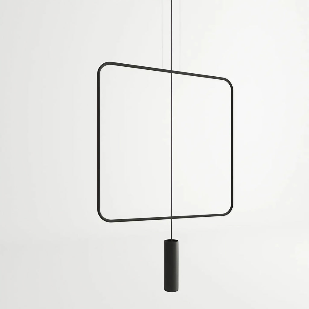 Suspension cadre en acier noir à tubes ovales GU10, 1 ou 2