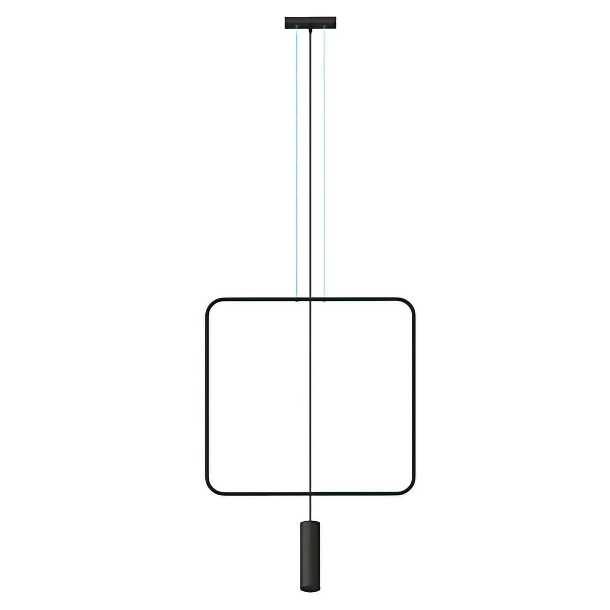 Suspension cadre en acier noir à tubes ovales GU10, 1 ou 2