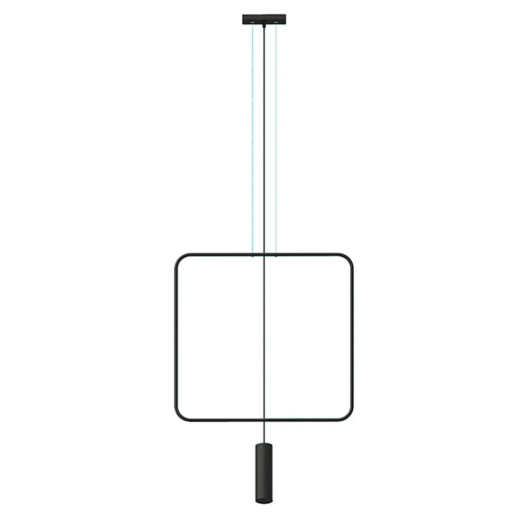 Suspension cadre en acier noir à tubes ovales GU10, 1 ou 2