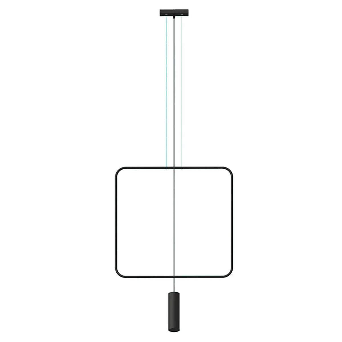 Suspension cadre en acier noir à tubes ovales GU10, 1 ou 2
