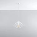 Suspension cage diamant en fil d'acier, 32 cm, blanc ou noir, blanc