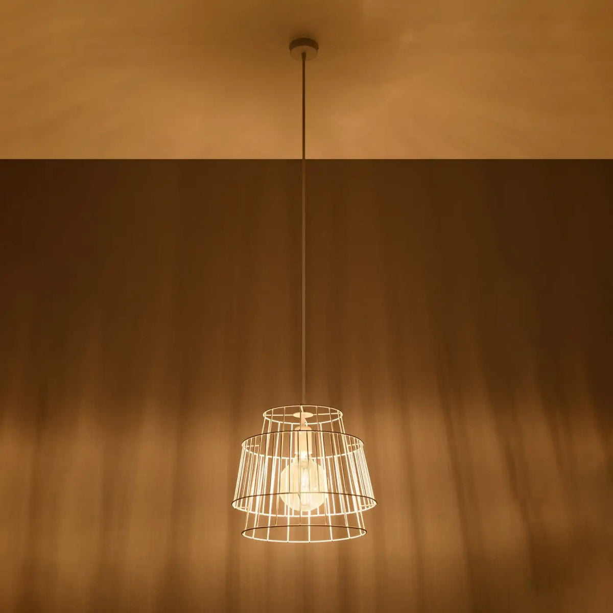 Suspension cage en fil d'acier à deux étages, 35 cm, blanc ou noir