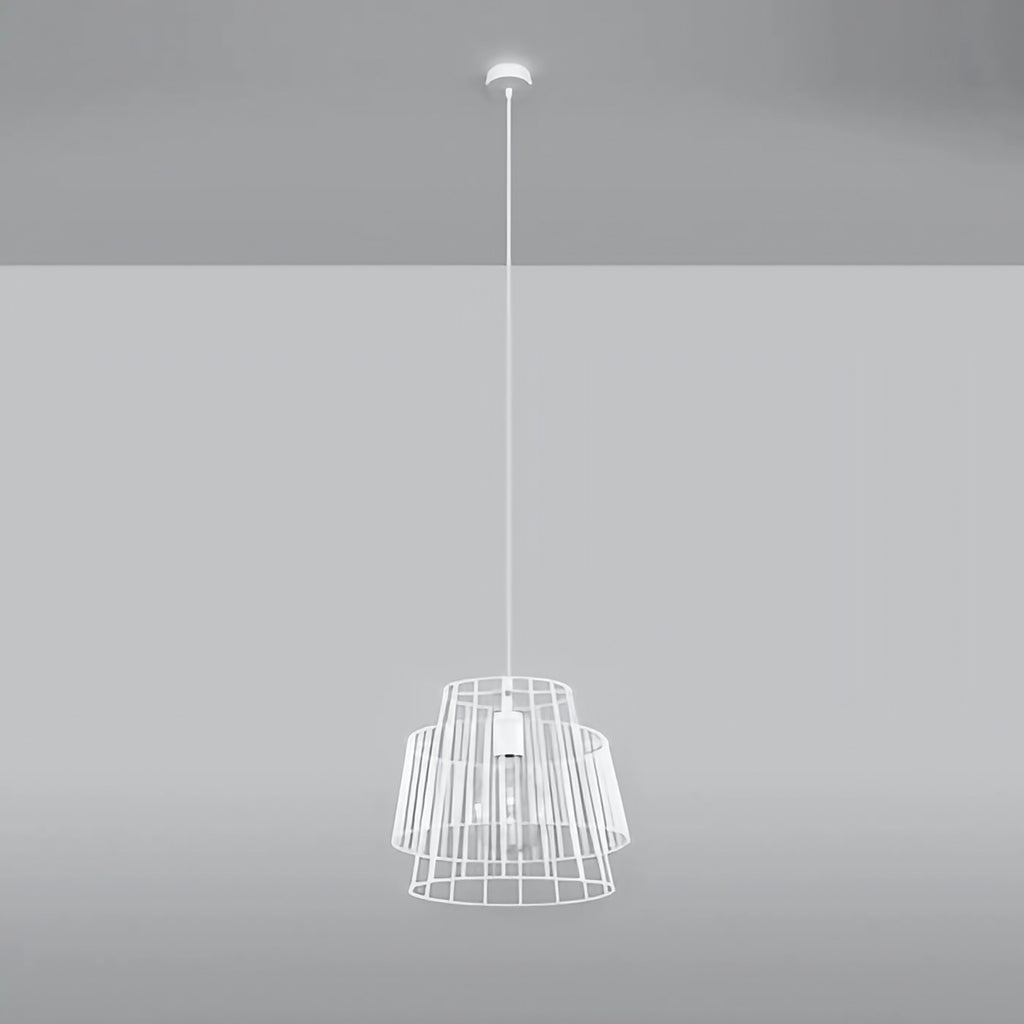 Suspension cage en fil d'acier à deux étages, 35 cm, blanc ou noir, blanc