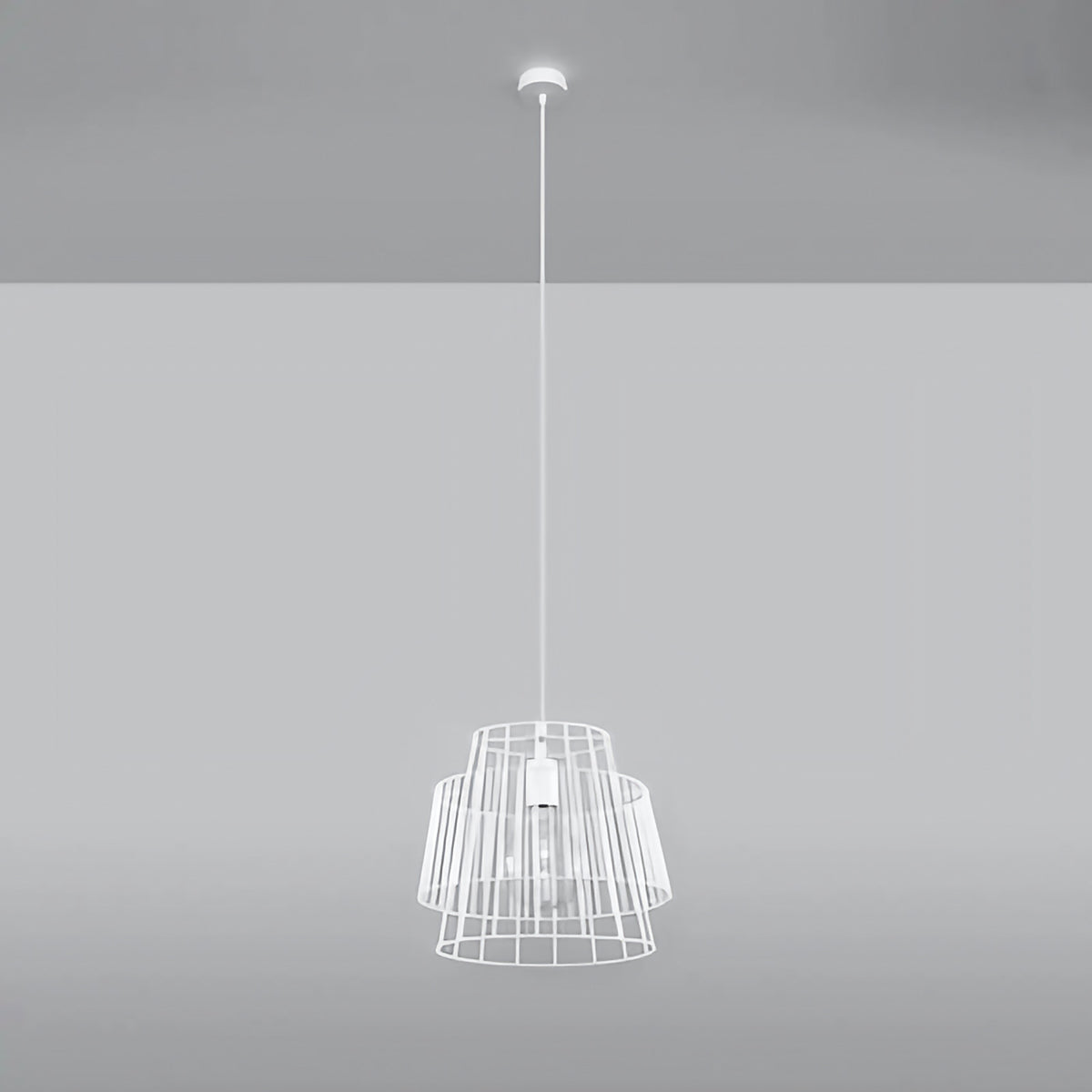 Suspension cage en fil d'acier à deux étages, 35 cm, blanc ou noir, blanc