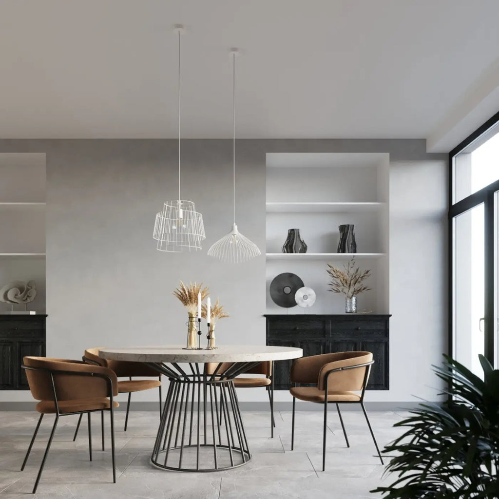 Suspension cage en fil d'acier à deux étages, 35 cm, blanc ou noir