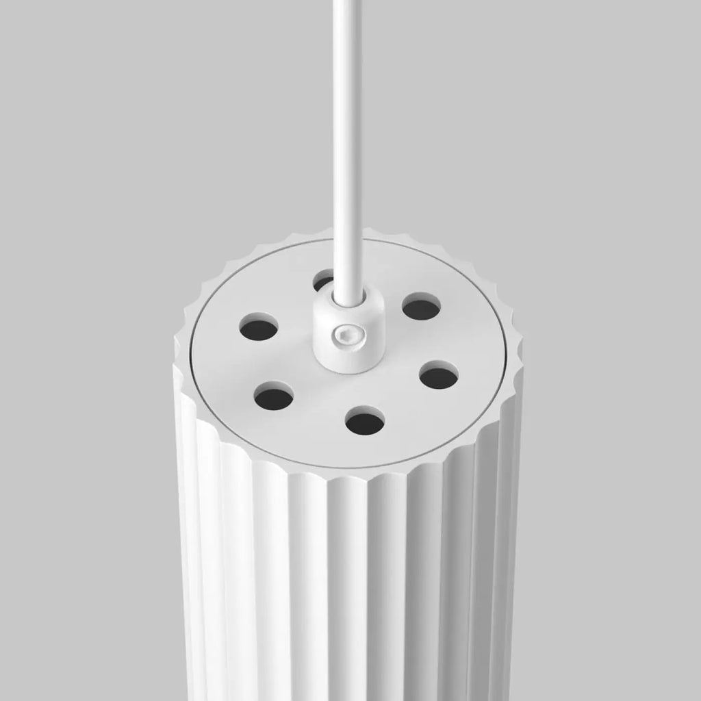 Suspension tube cannelé en aluminium, noir, doré ou blanc