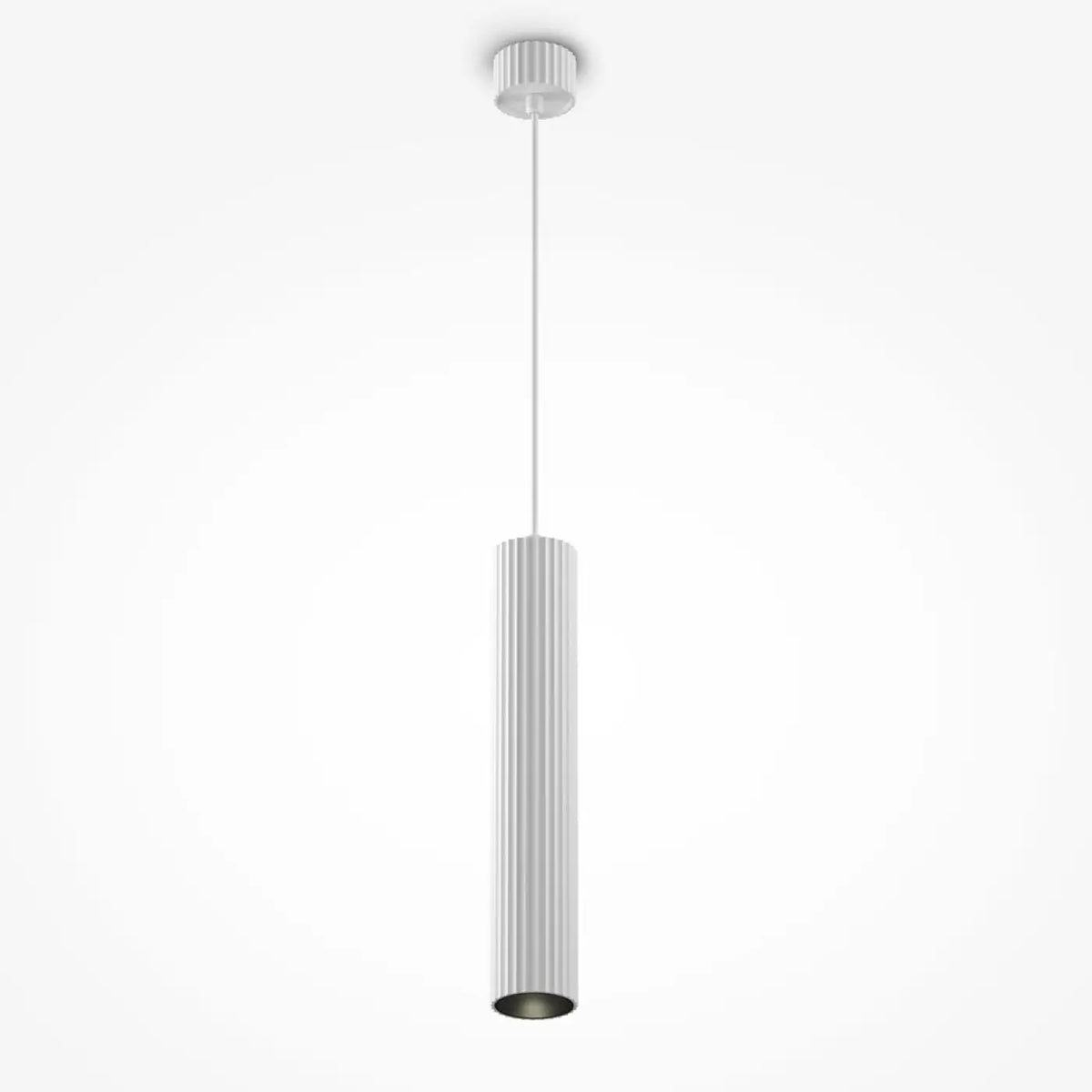 Suspension tube cannelé en aluminium, noir, doré ou blanc