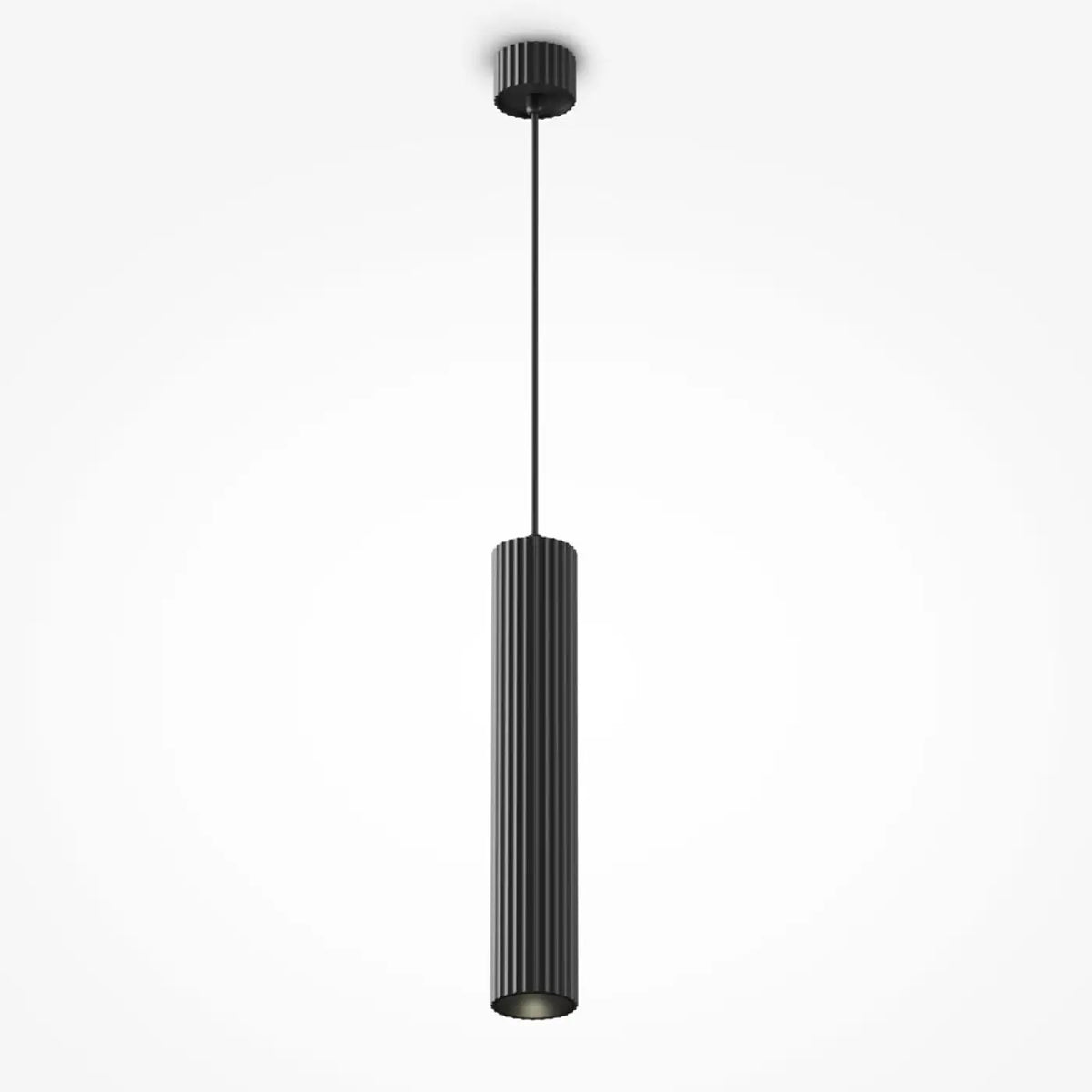 Suspension tube cannelé en aluminium, noir, doré ou blanc