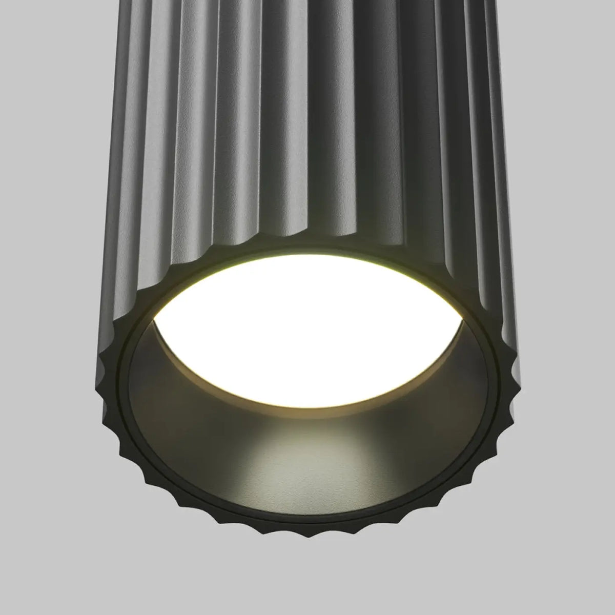 Suspension tube cannelé en aluminium, noir, doré ou blanc