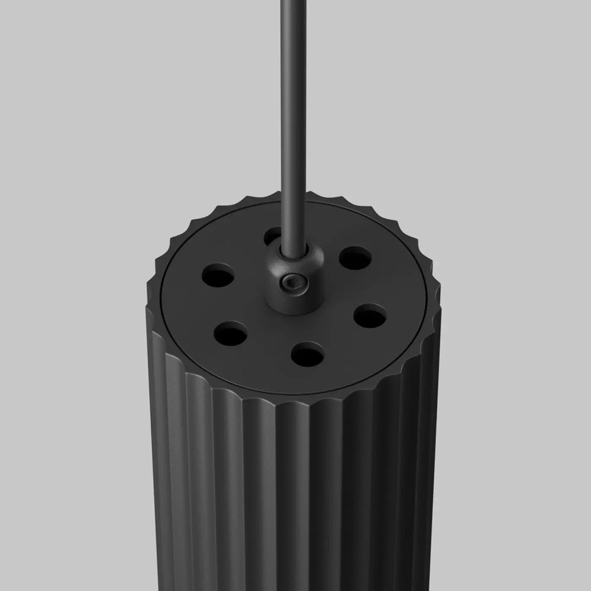 Suspension tube cannelé en aluminium, noir, doré ou blanc