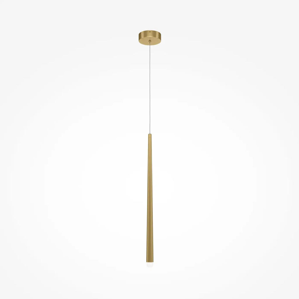 Suspension LED conique allongée en aluminium, noir ou doré