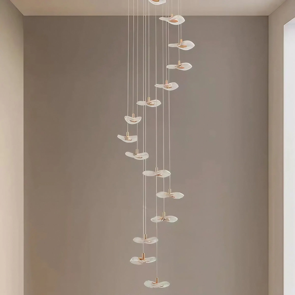 Suspension d'escalier à disques lumineux étagés, tailles S à XL