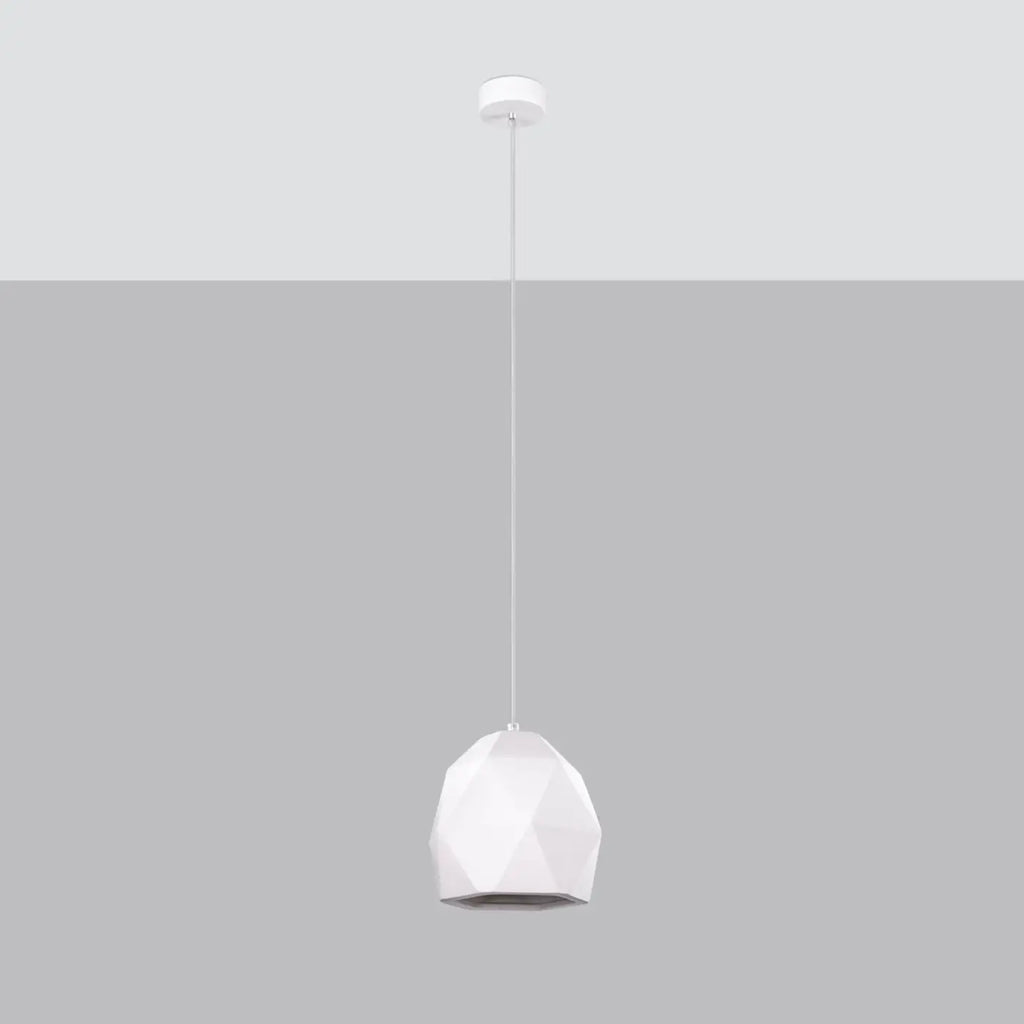 Suspension en céramique blanche à facettes, forme de diamant