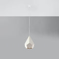 Suspension en céramique blanche à abat-jour géométrique, E27