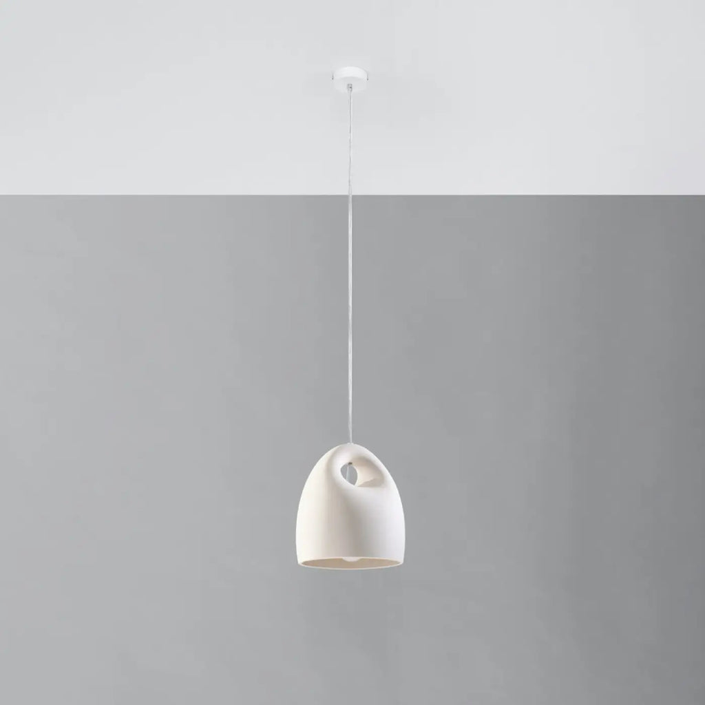 Suspension en céramique blanche en forme d'œuf, 25 cm