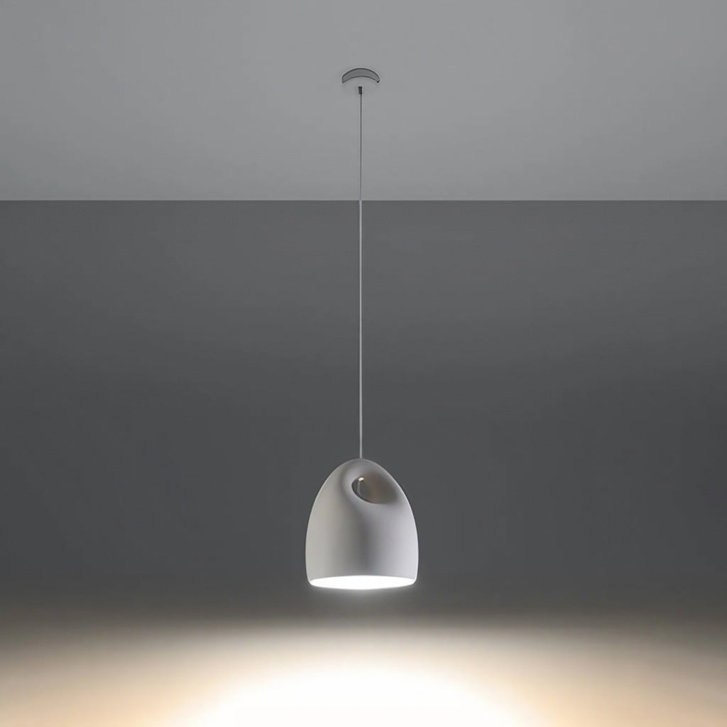 Suspension en céramique blanche en forme d'œuf, 25 cm