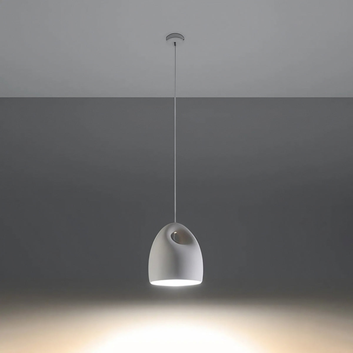 Suspension en céramique blanche en forme d'œuf, 25 cm