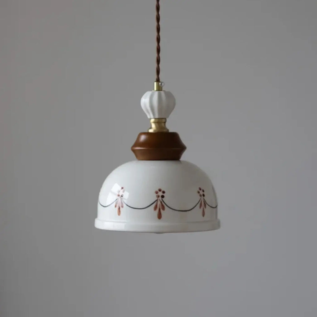 Suspension classique en céramique à ornement de fleur, 3 modèles