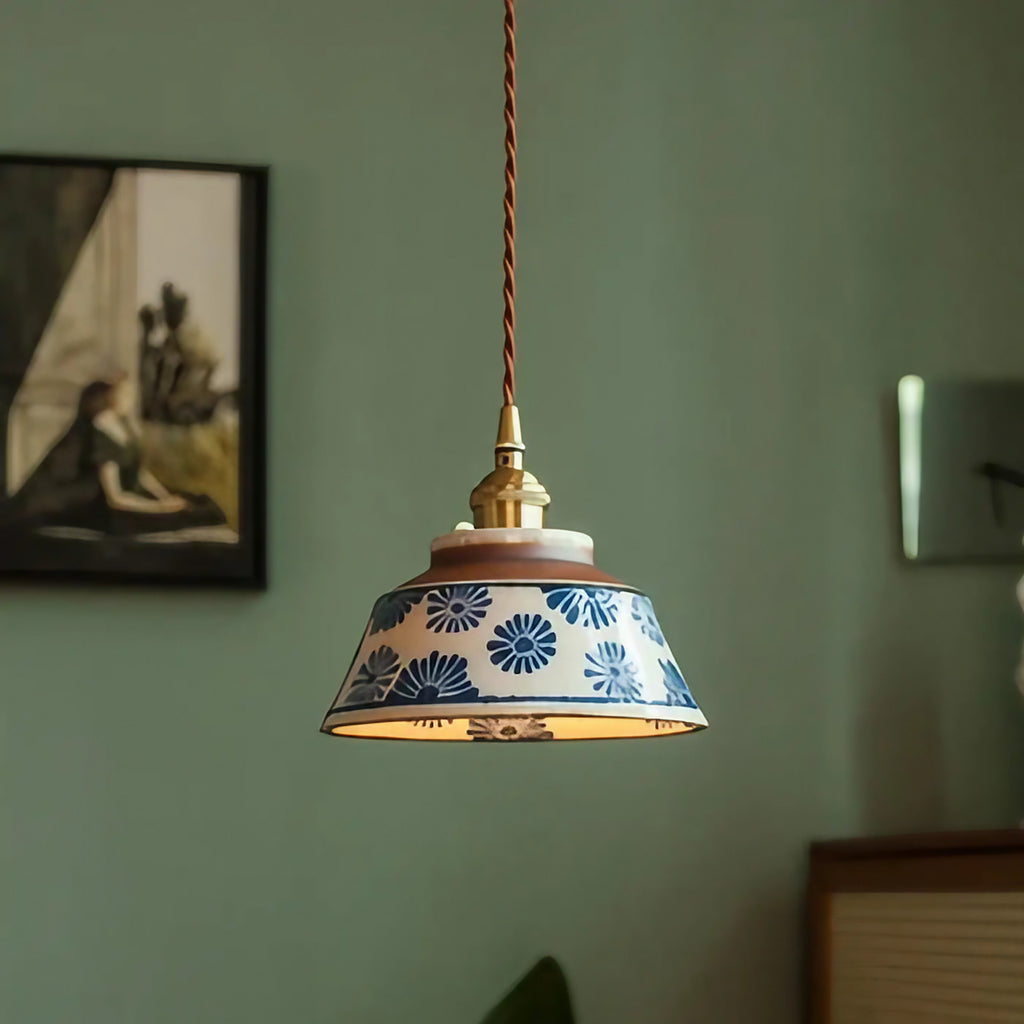 Suspension en céramique émaillée, finition brillante