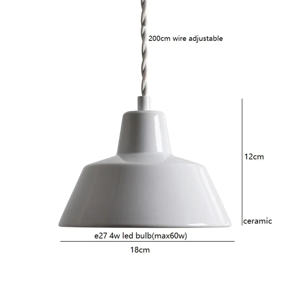 Suspension en céramique esprit atelier, coloris noir ou blanc