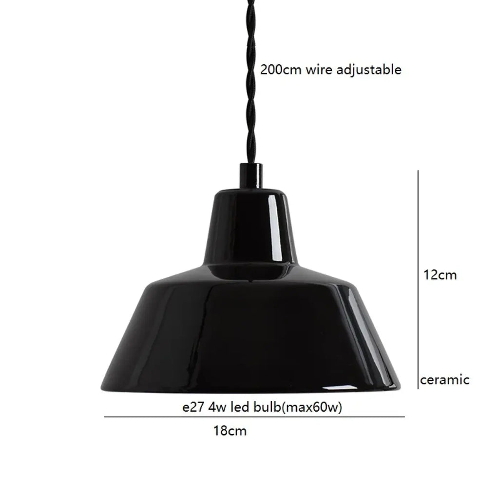 Suspension en céramique esprit atelier, coloris noir ou blanc