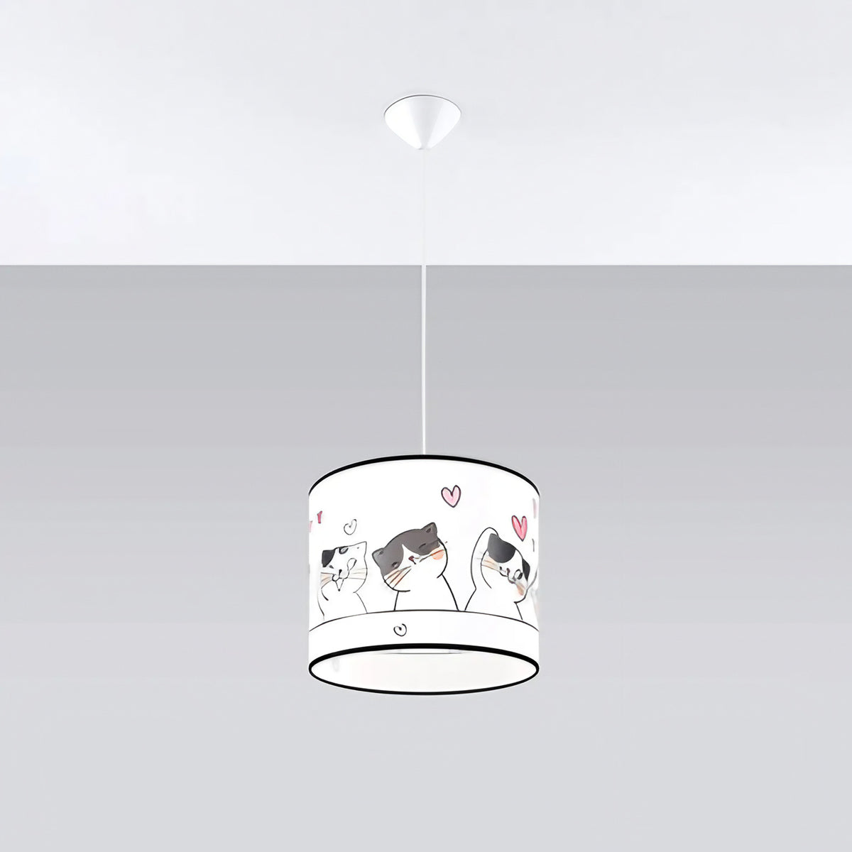 Suspension chambre d'enfant, abat-jour à motif de chats colorés