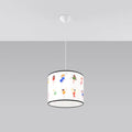 Suspension chambre d'enfant, abat-jour cylindrique à motif de fées