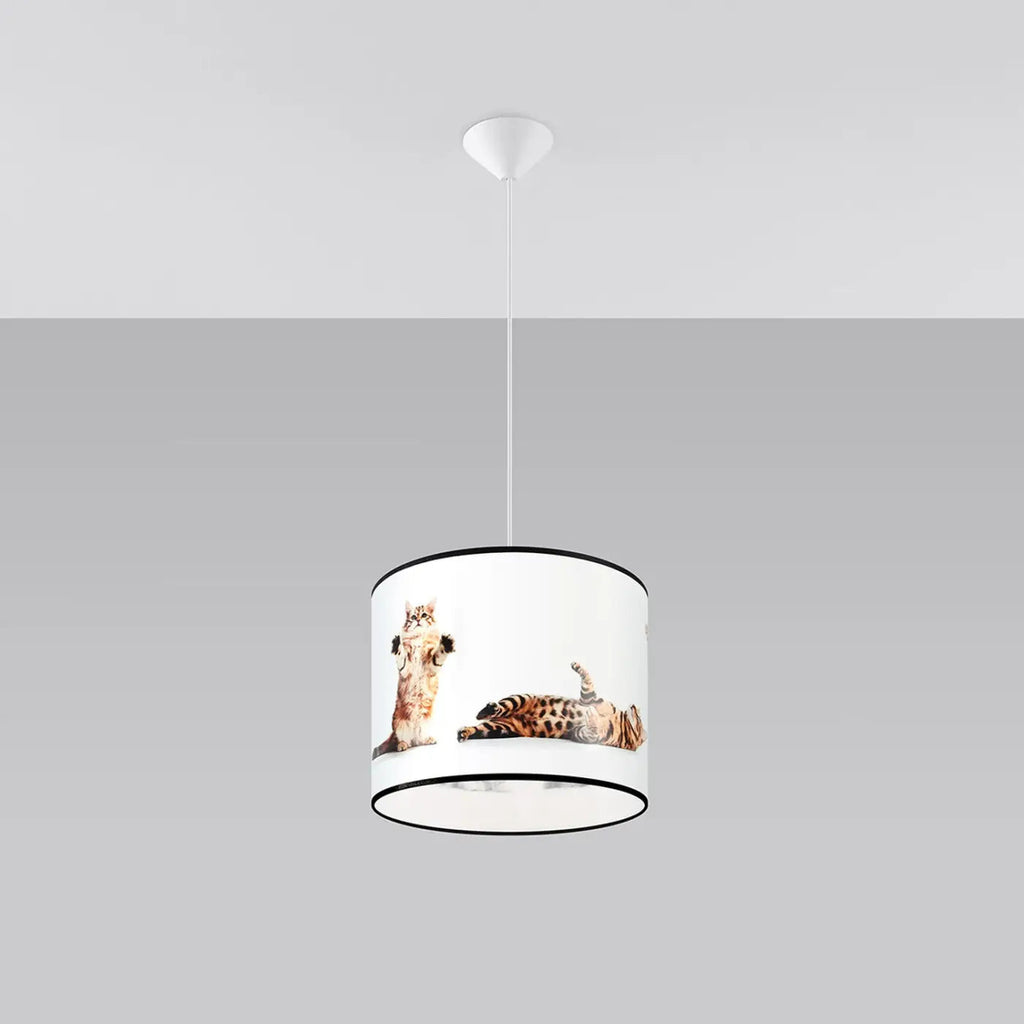 Suspension chambre d'enfant, abat-jour à décor de chatons