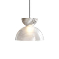 Suspension demi-sphère en verre miroir sur globe lumineux, G9, argenté